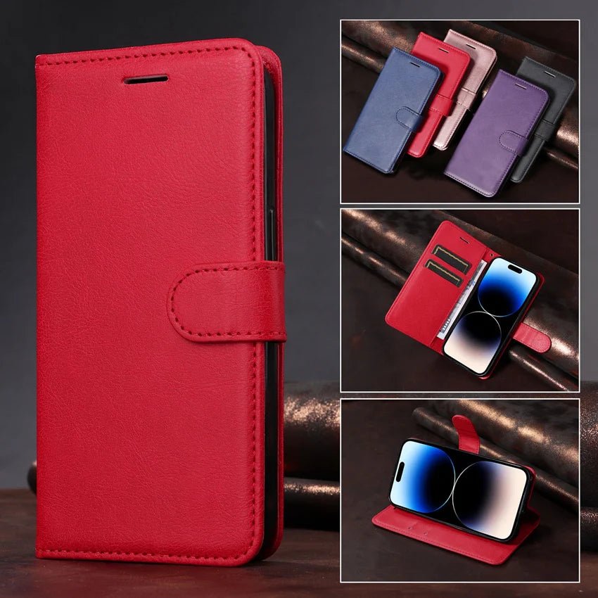 Pure Color Wallet Flip Leather Google Case - DealJustDeal