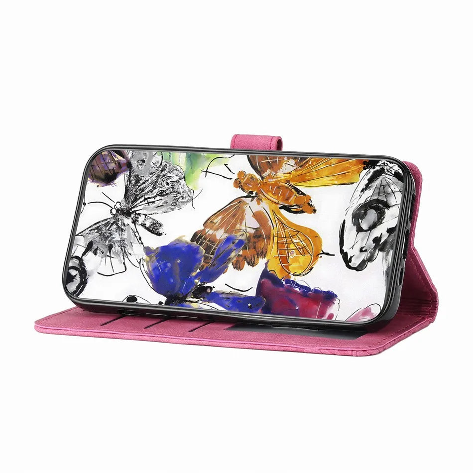 Cute Butterfly Card Protective Wallet Galaxy S Case - DealJustDeal