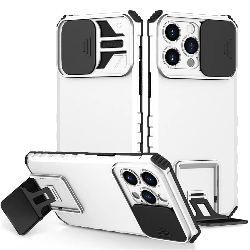 Shockproof Armor Slide Camera Lens Protect iPhone Case - DealJustDeal