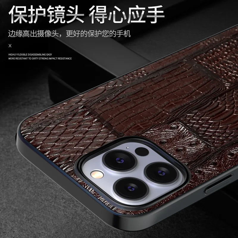 Genuine Leather Shockproof iPhone Case - DealJustDeal