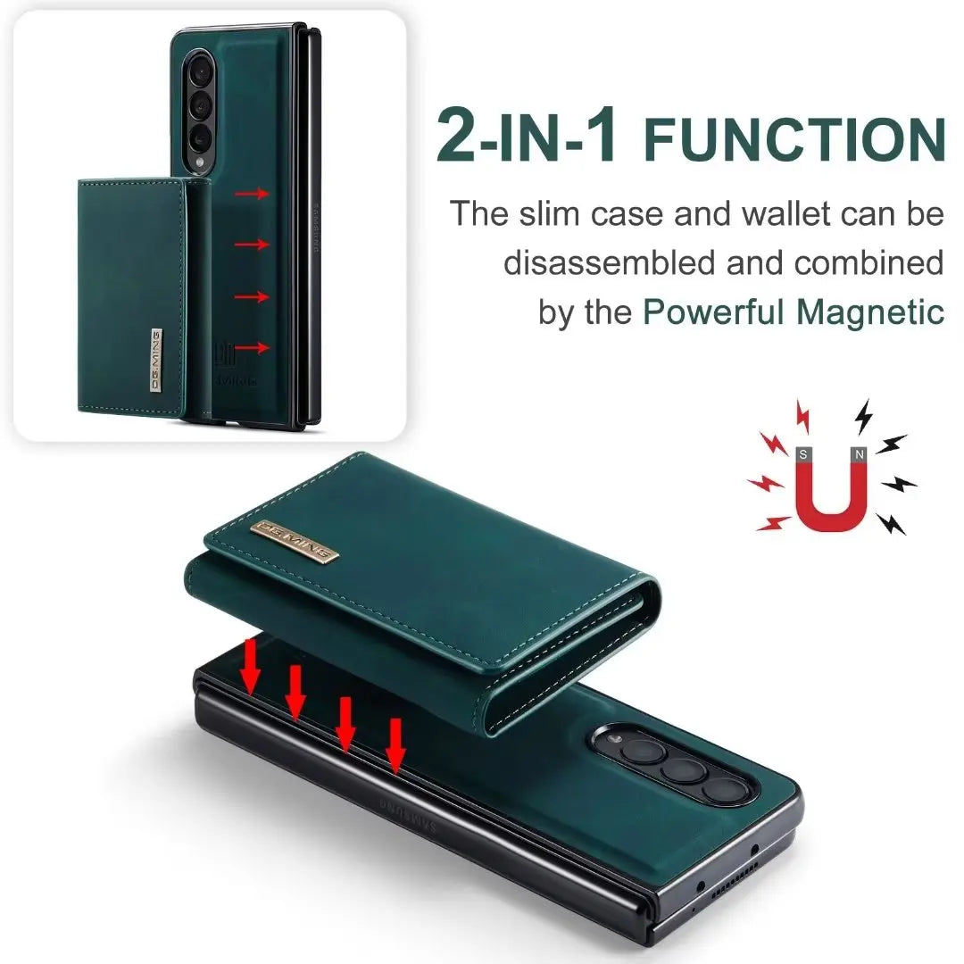 Magnetic Flip Detachable Card Holder Leather Galaxy Z Fold Case - DealJustDeal