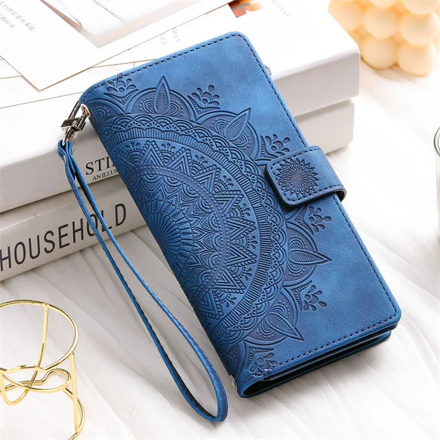 Embossing Card Wallet Leather Flip Galaxy A and S Case - DealJustDeal