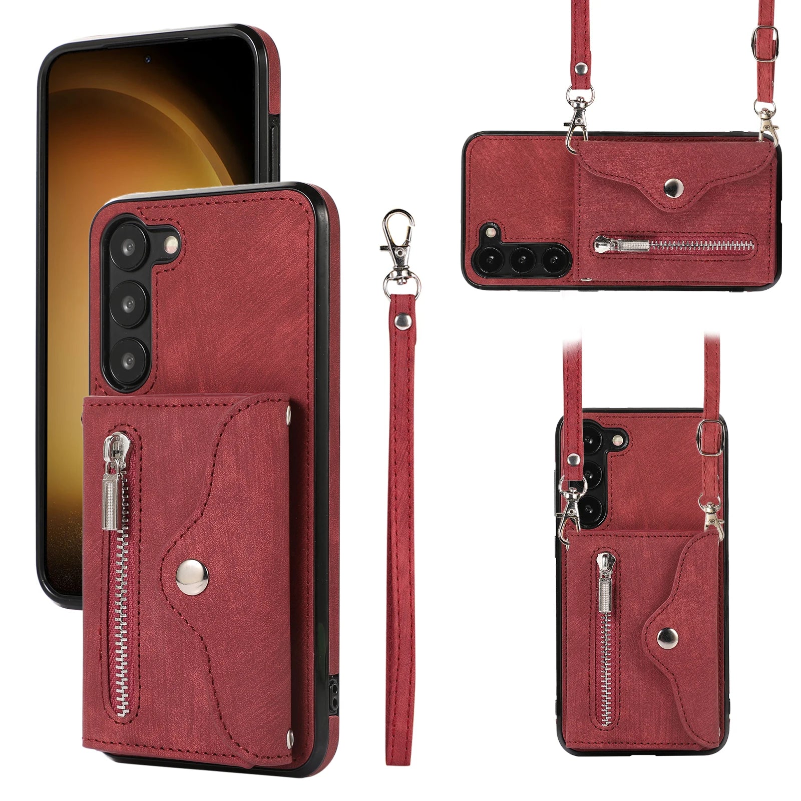 Crossbody Lanyard RFID Leather Galaxy S Case - DealJustDeal