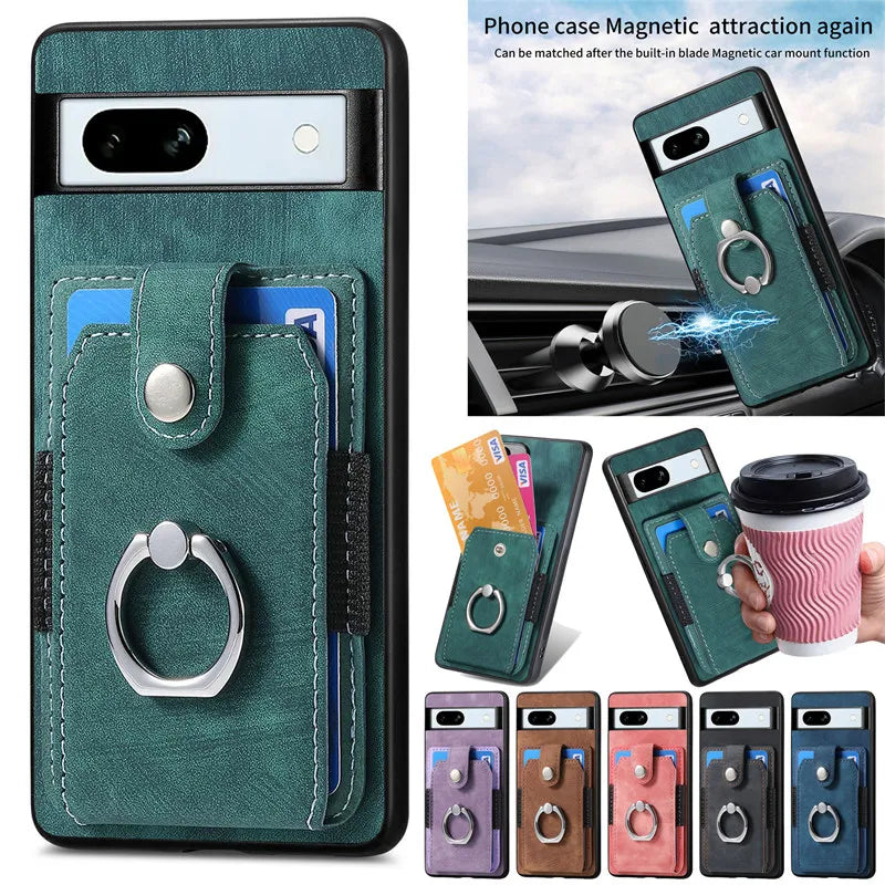 Magnetic Car Holder Wallet Leather Google Case - DealJustDeal