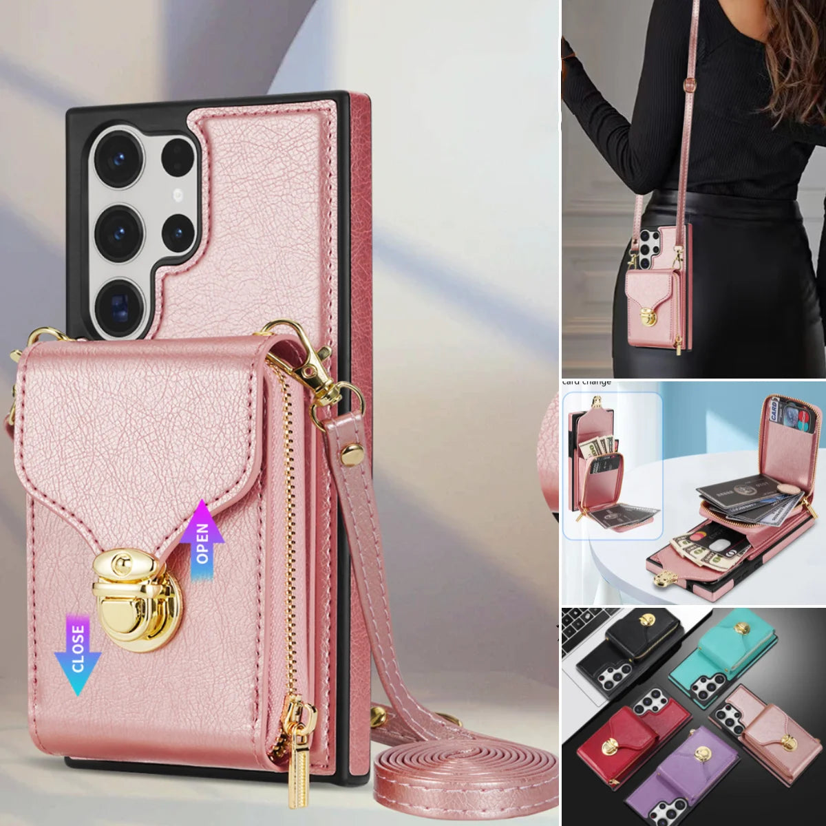 Card Slot Holder Wallet Leather Galaxy S Case - DealJustDeal