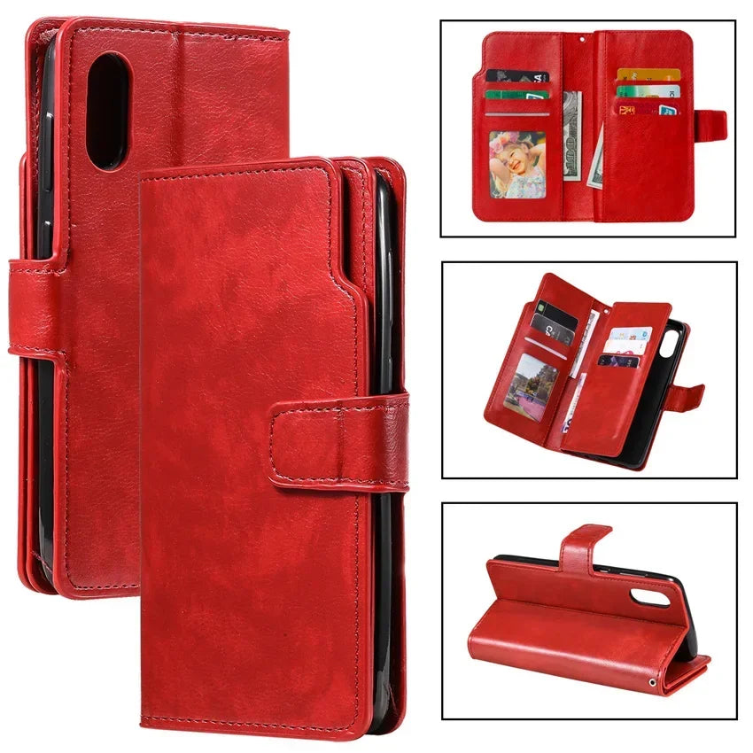 Leather Nine Cards Wallet Galaxy Note and S Case - DealJustDeal