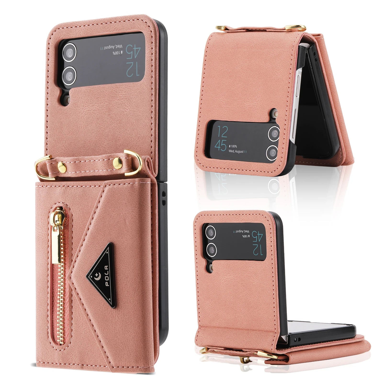 Hand Strap Anti-fall Leather Galaxy Z Flip Case - DealJustDeal