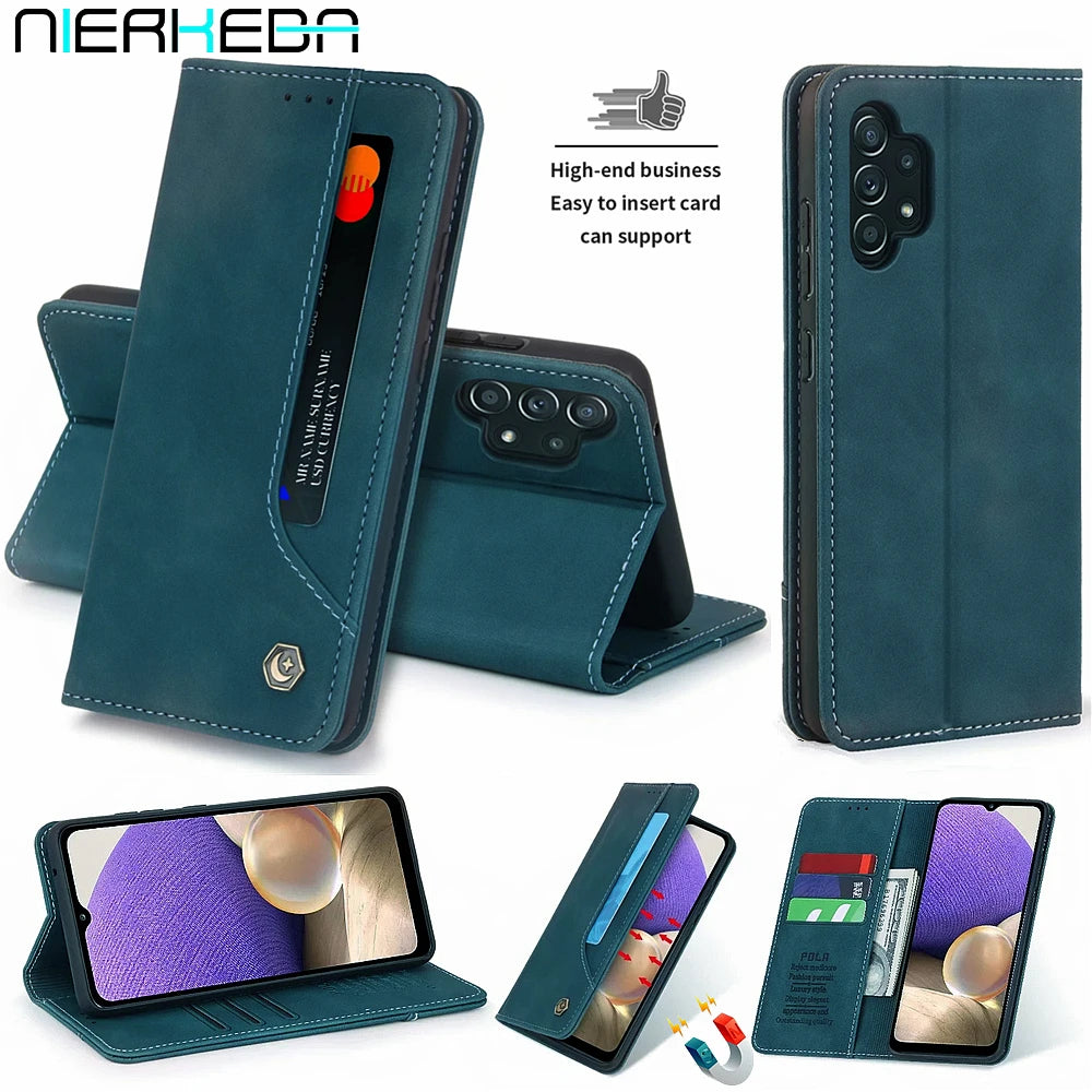 Retro Wallet Flip Leather Galaxy A, M and S Case - DealJustDeal