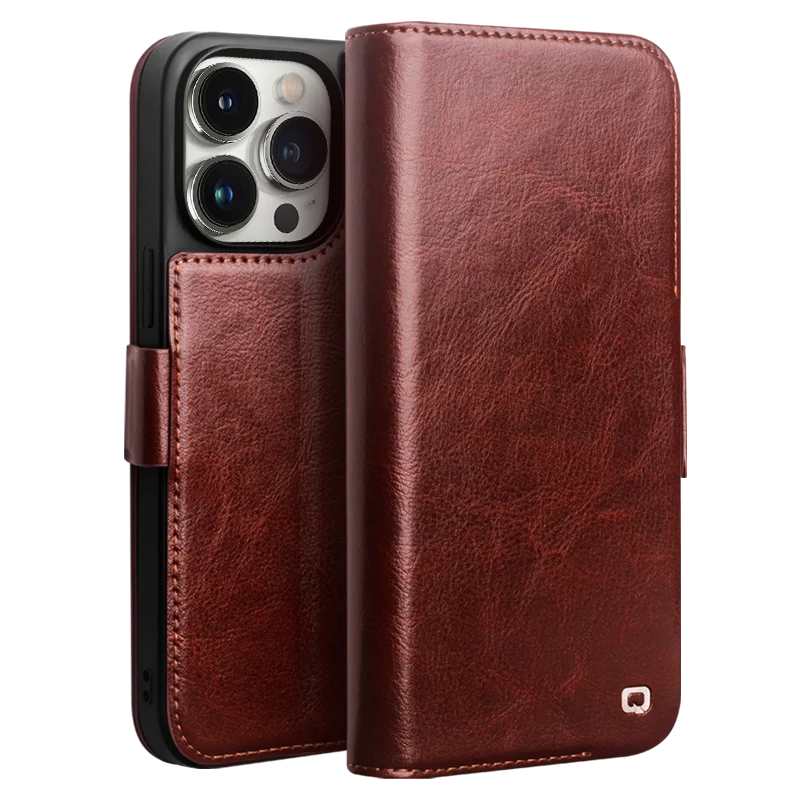 Genuine Leather Flip iPhone Case - DealJustDeal