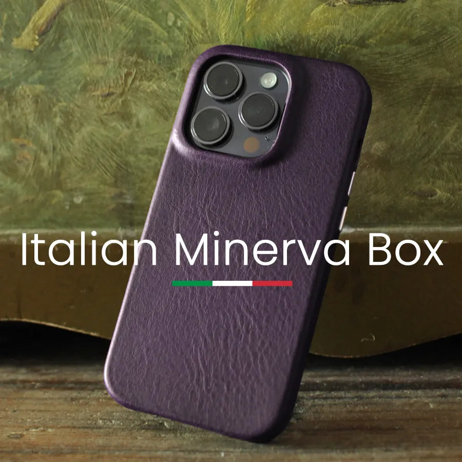 Italian Minerva Box Genuine Leather iPhone Case - DealJustDeal