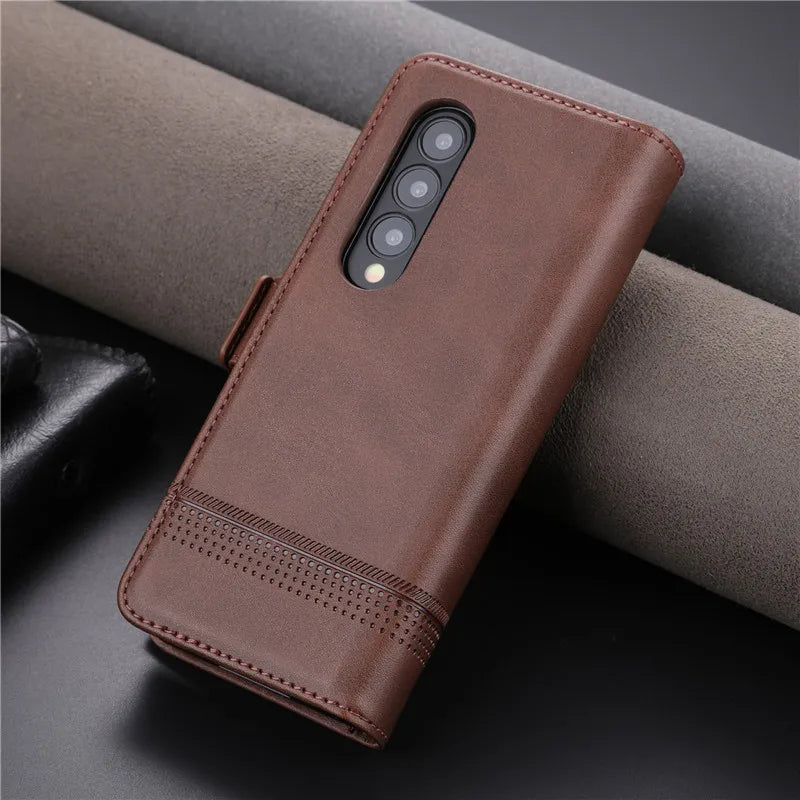 Texture Wallet Magnet Leather Galaxy Z Fold Case - DealJustDeal