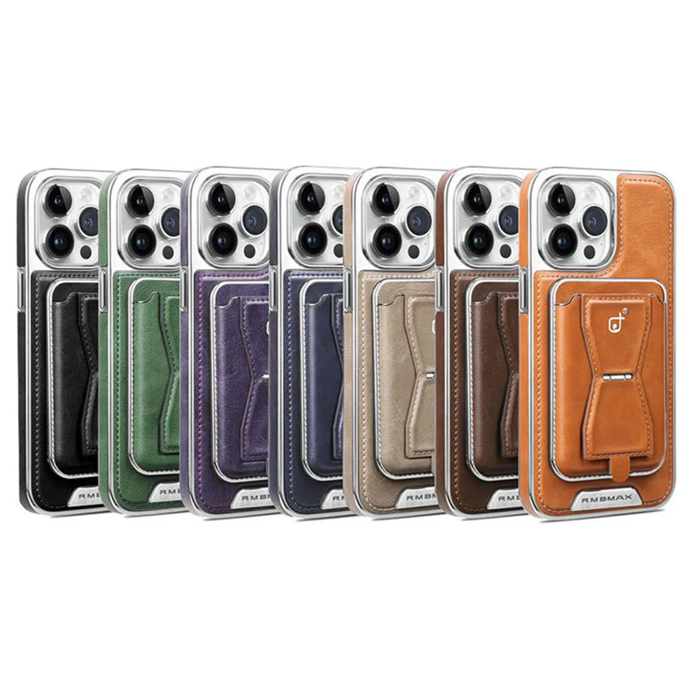 2 in 1 Magnetic Wallet Invisible Kickstand Leather iPhone Case - DealJustDeal