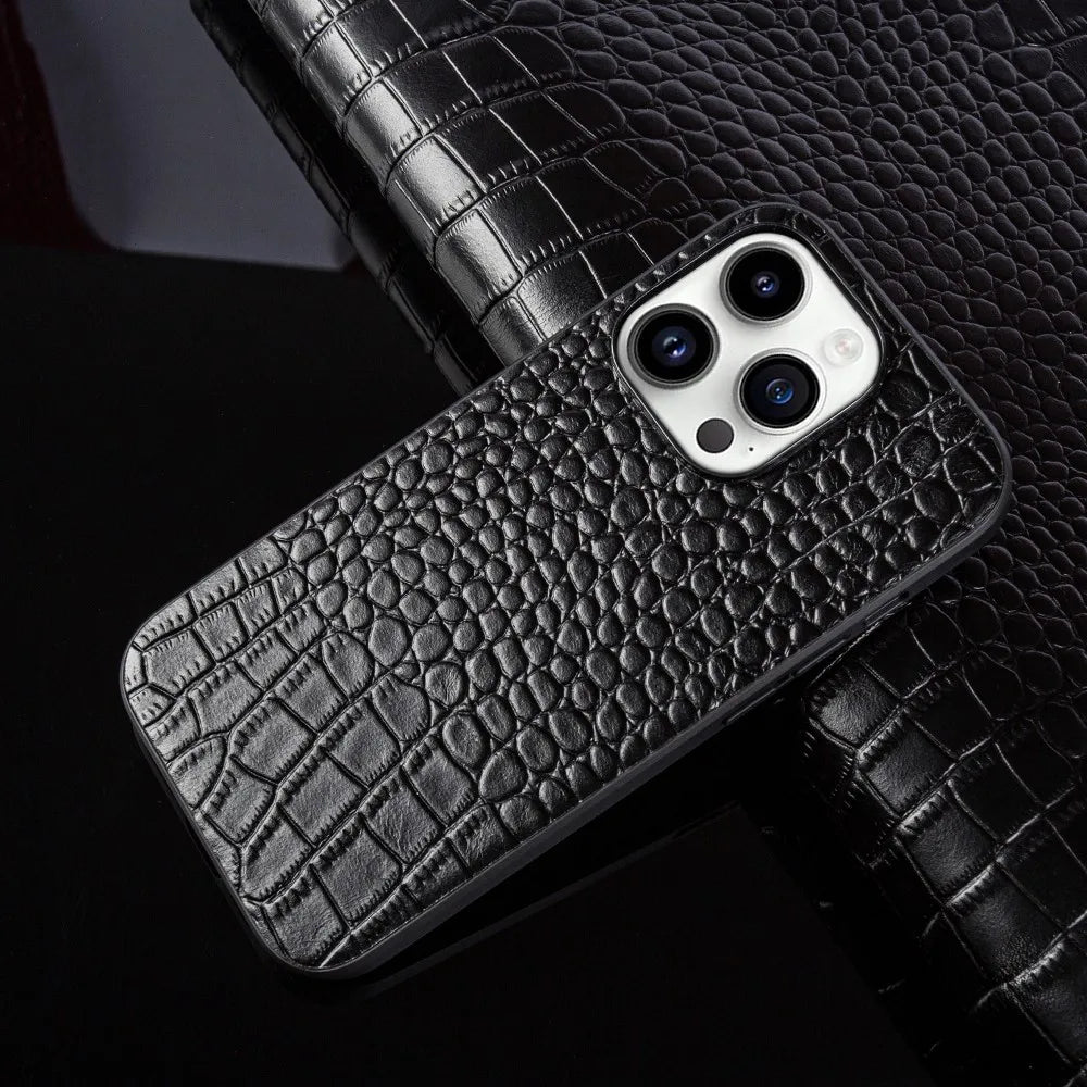 Crocodile Genuine Leather iPhone Case - DealJustDeal