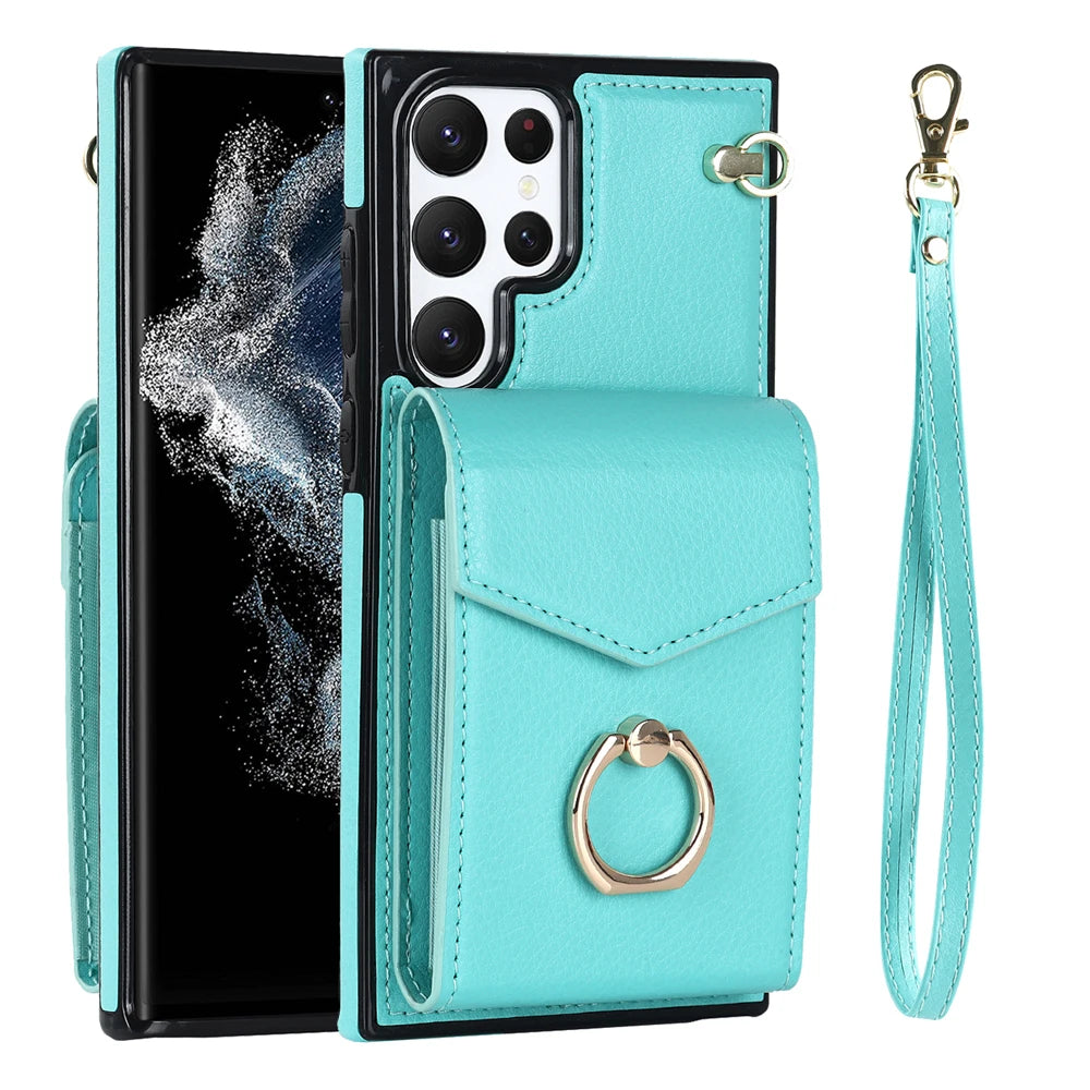 Stand Holder Wallet Leather Galaxy S Case - DealJustDeal