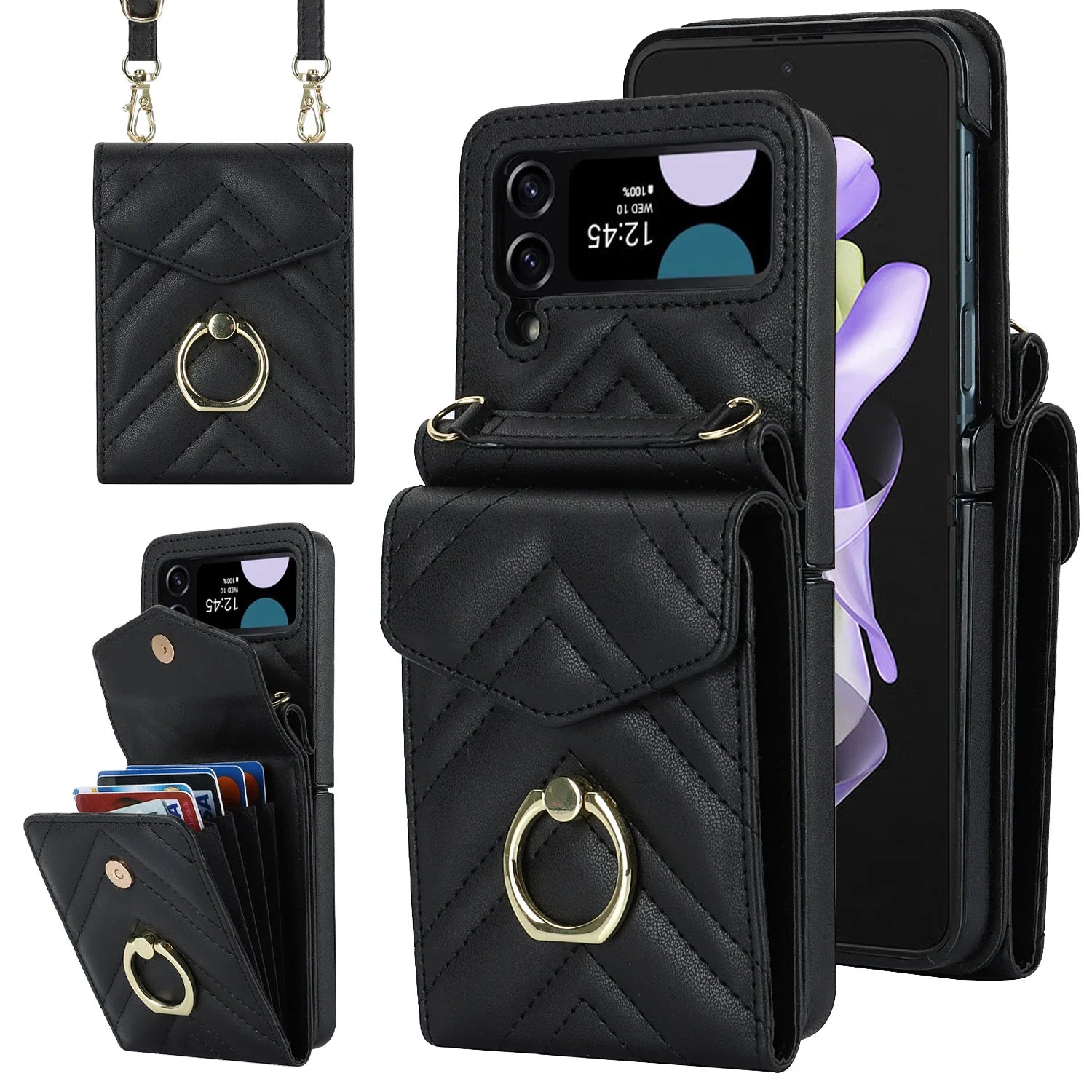 Wallet RFID Card Slot Leather Galaxy Z Flip Case - DealJustDeal