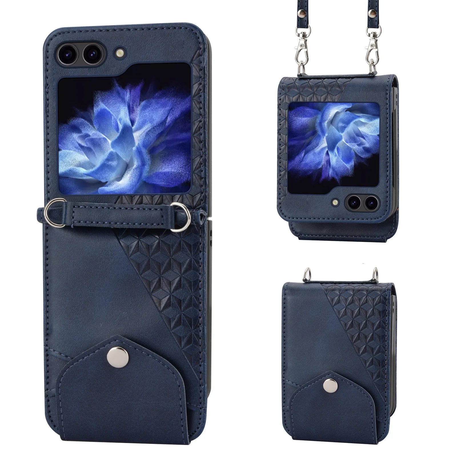 Wallet Cards Holder Hinge Protection Leather Galaxy Z Flip Case - DealJustDeal