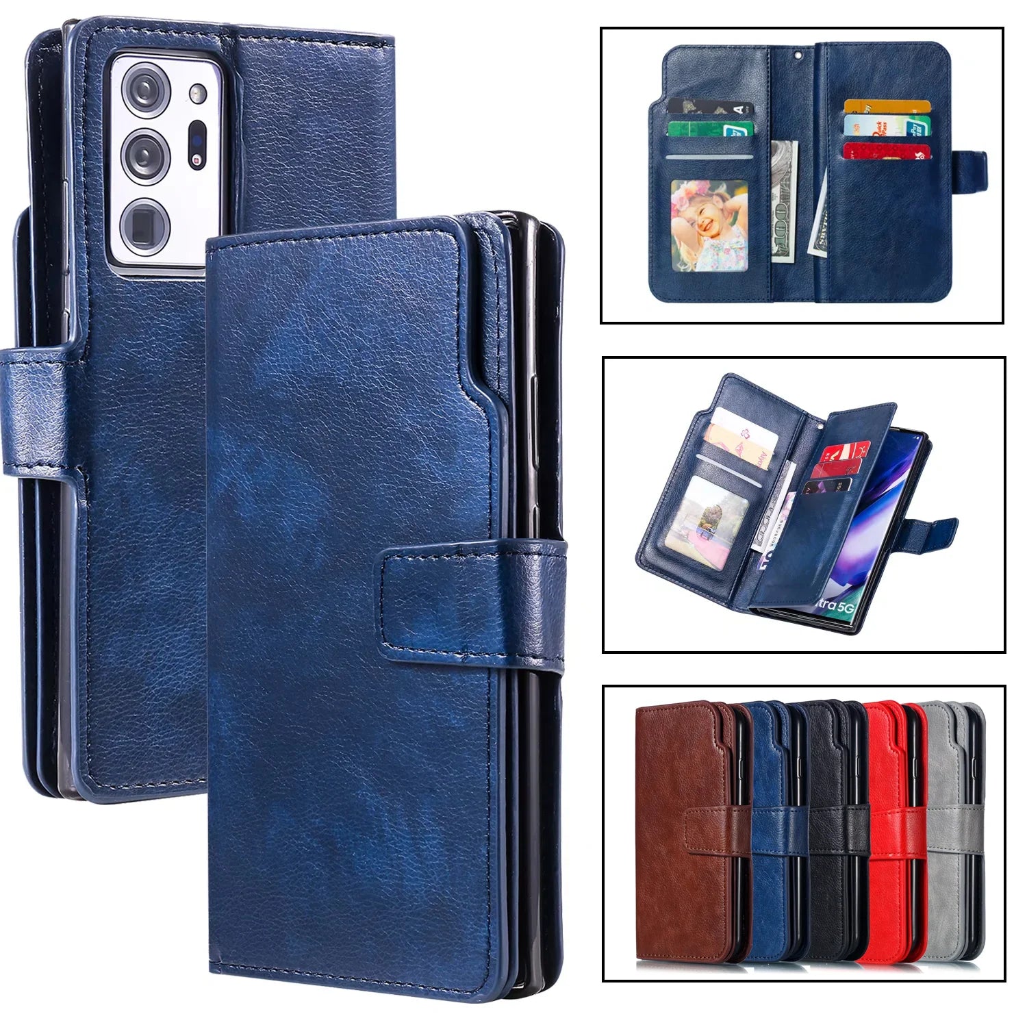 Flip Card Slots Wallet Leather Galaxy Note and S Case - DealJustDeal