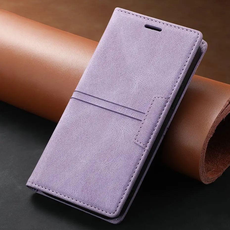 Card Holder Leather Flip Wallet Galaxy Note and S Case - DealJustDeal