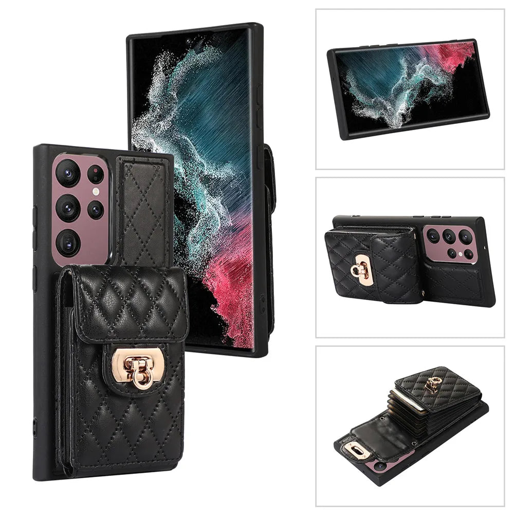 Wallet Cards Slot Leather Galaxy A Case - DealJustDeal