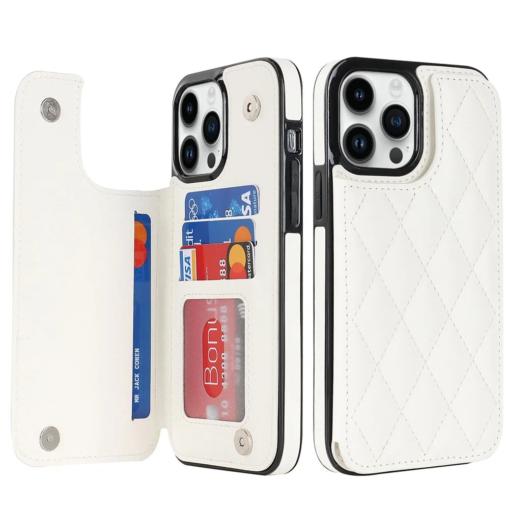 Leather Retro Card Holder Flip iPhone for iPhone Case - DealJustDeal