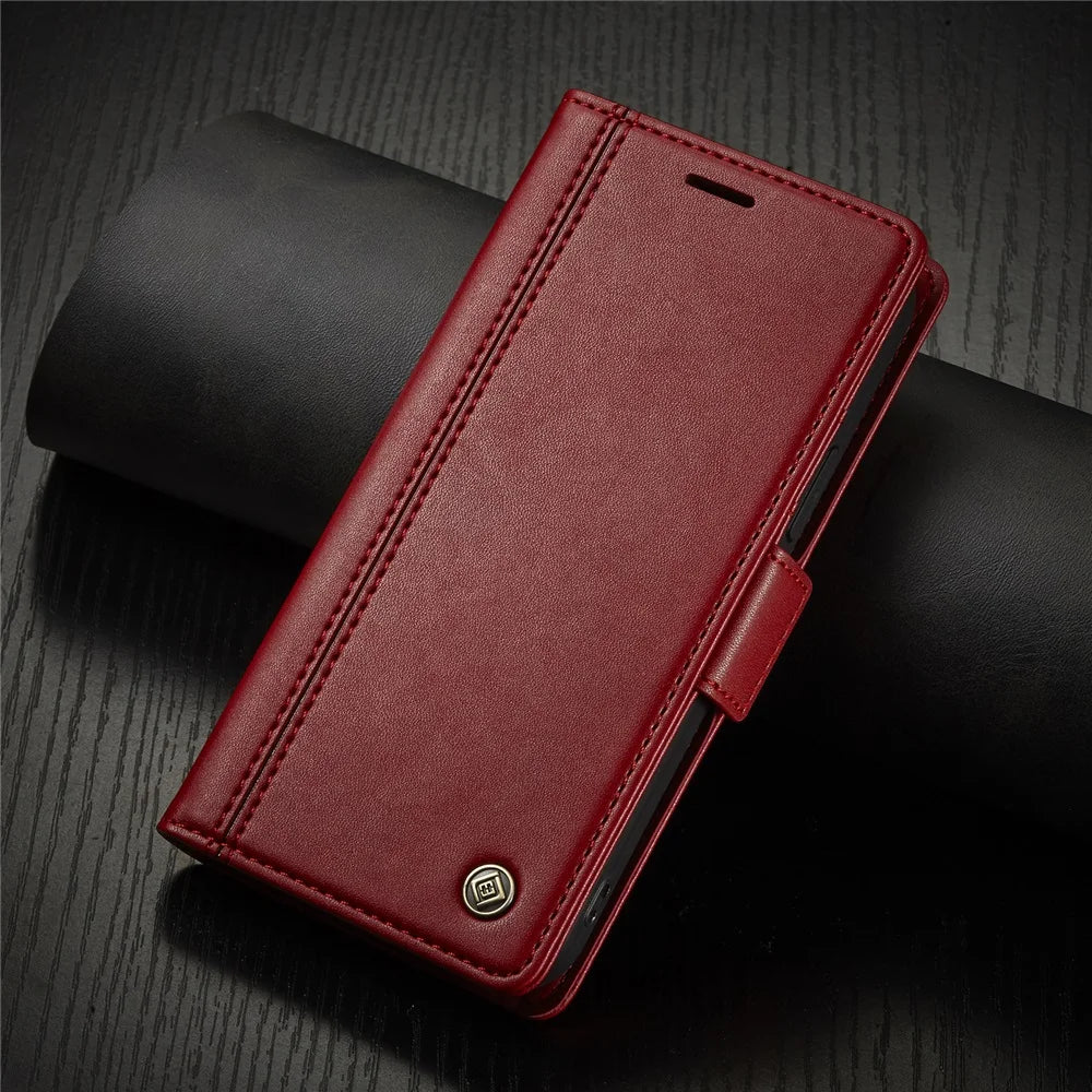 Magnetic Folio Card Slots Flip Leather Wallet iPhone Case - DealJustDeal