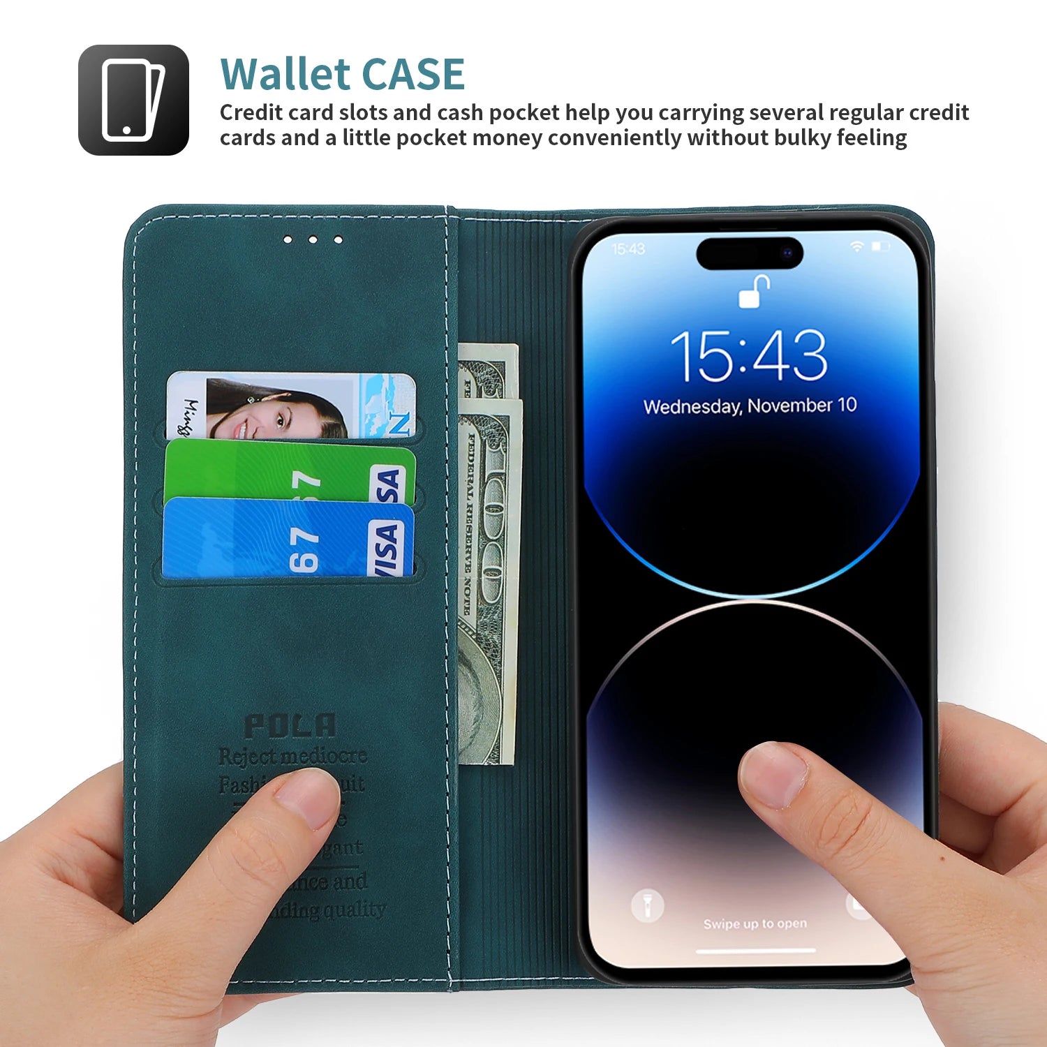 Magnetic Flip Wallet Card Slot Leather iPhone Case - DealJustDeal