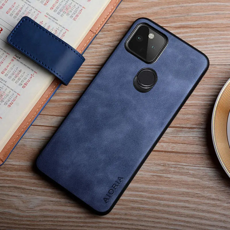 simple solid color fingerprint proof Leather google Case - DealJustDeal