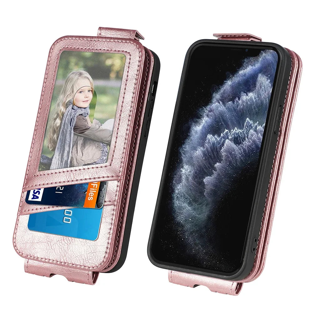 Wallet Card Holder Vertical Flip Google Case - DealJustDeal