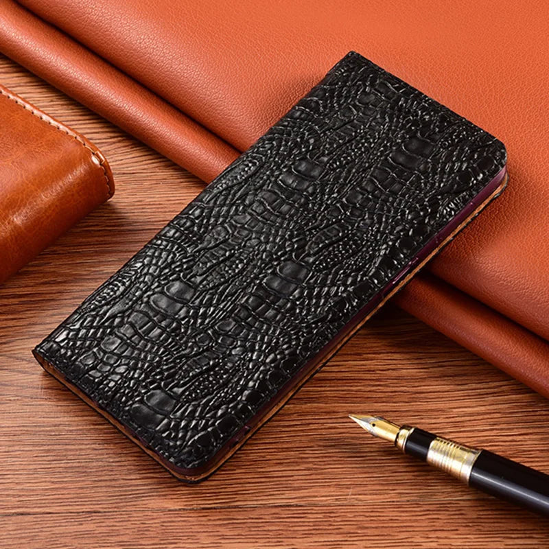 Magnetic Crocodile Claw Genuine Leather Galaxy Case - DealJustDeal