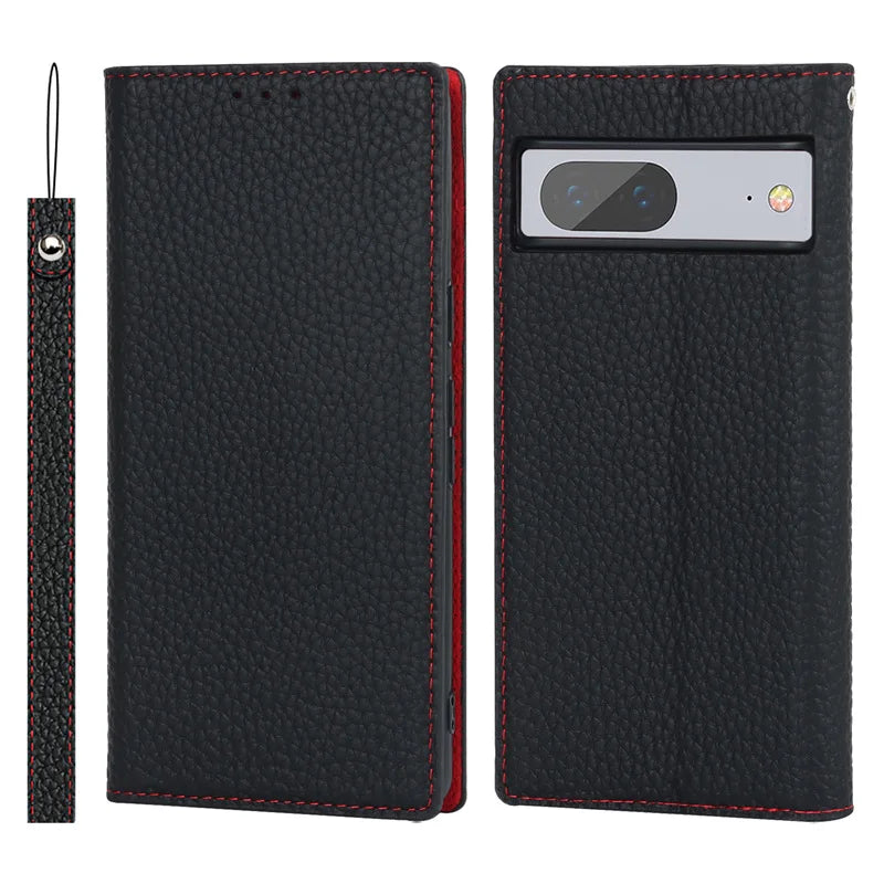 Magnet Wallet Genuine Leather Flip Google Case - DealJustDeal