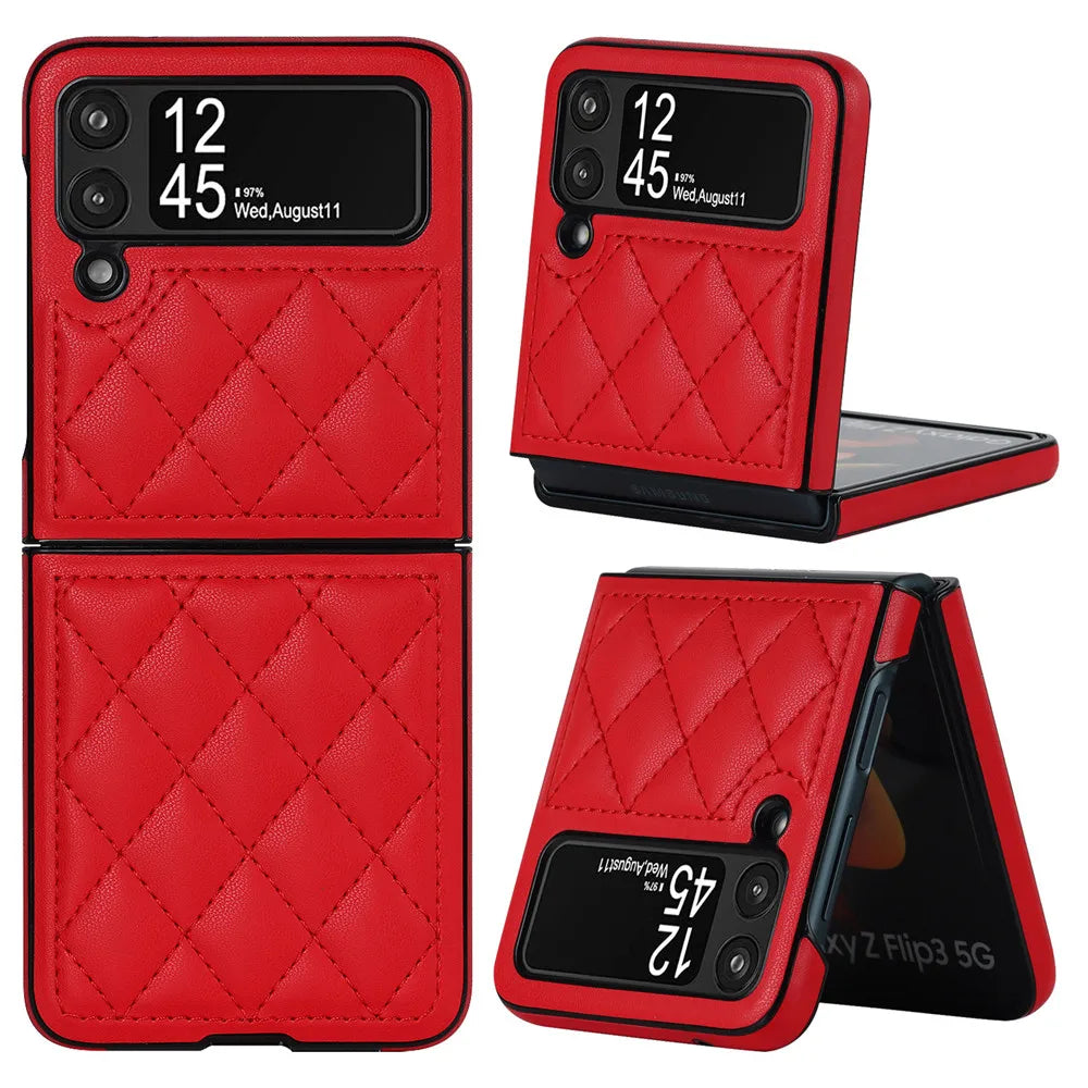 Retro Folding Leather Texture Galaxy Z Flip Case - DealJustDeal