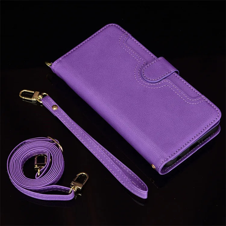 Magnetic Wallet Zipper Leather Galaxy Z Fold Case - DealJustDeal