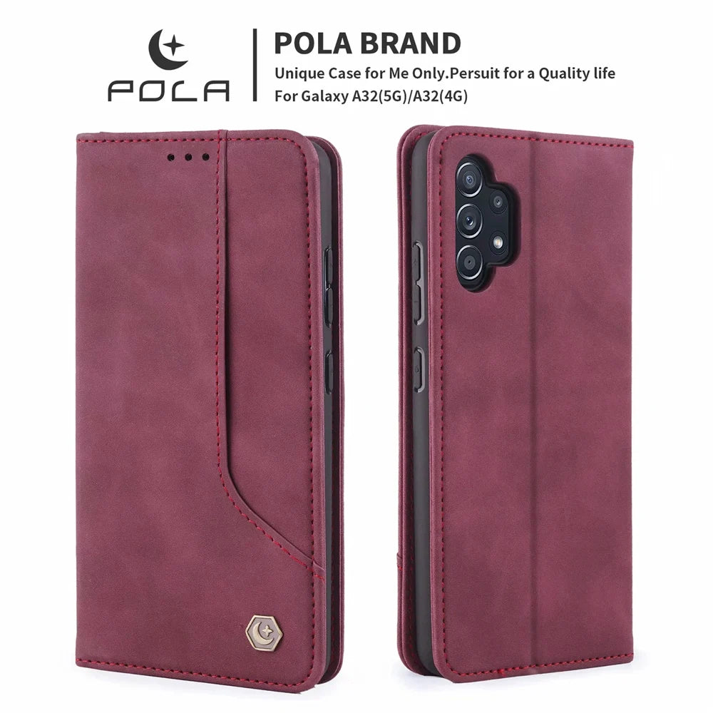 Magnetic Wallet Stand Flip Leather Galaxy A, M and S Case - DealJustDeal