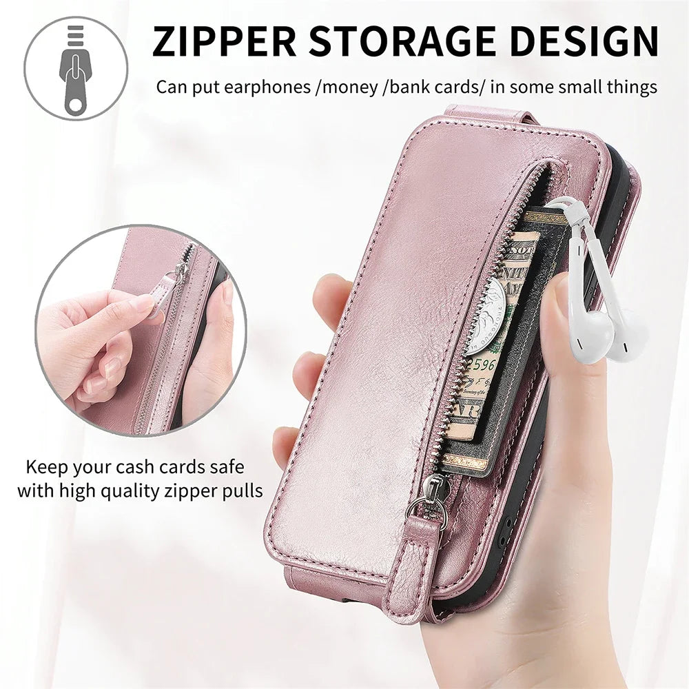 Wallet Card Holder Vertical Flip Google Case - DealJustDeal