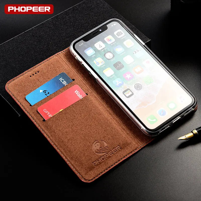 Retro Wallet Book Style Flip Genuine Leather Google Case - DealJustDeal