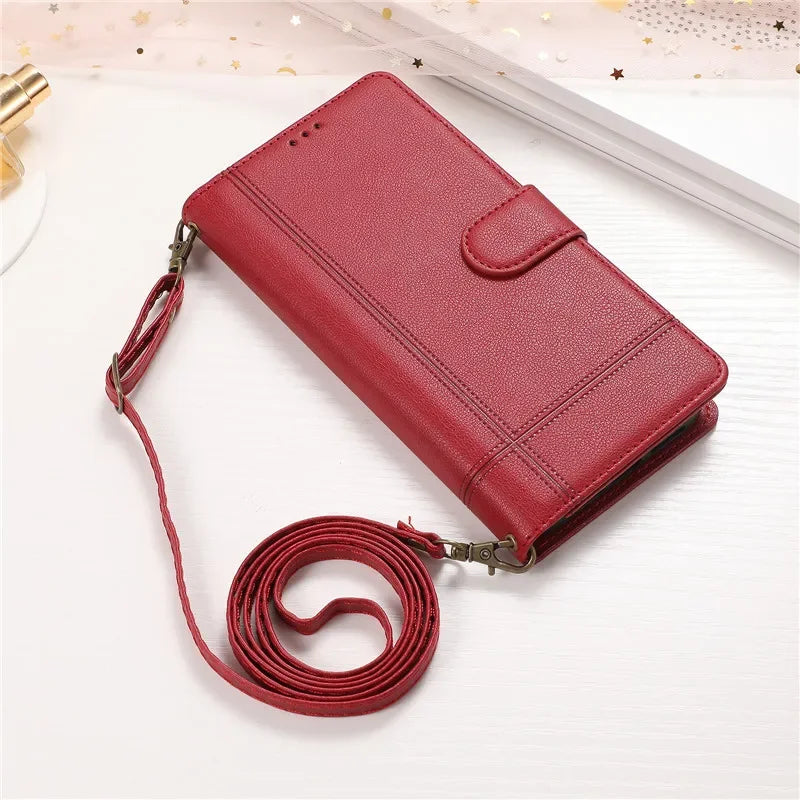 Lanyard Wallet Card Leather Galaxy Note and S Case - DealJustDeal