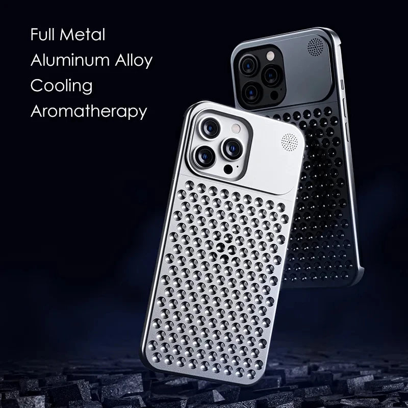 Fragrance Rimless Hollow Aluminum Heat Dissipation Shockproof iPhone Case - DealJustDeal