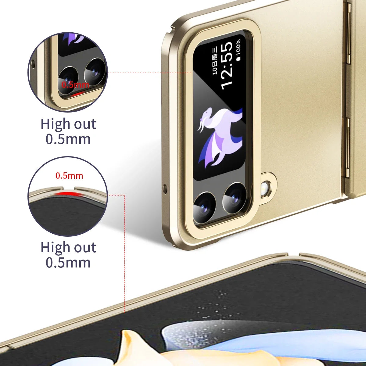 Hinge Plastic Back Electroplated Galaxy Z Flip Case - DealJustDeal