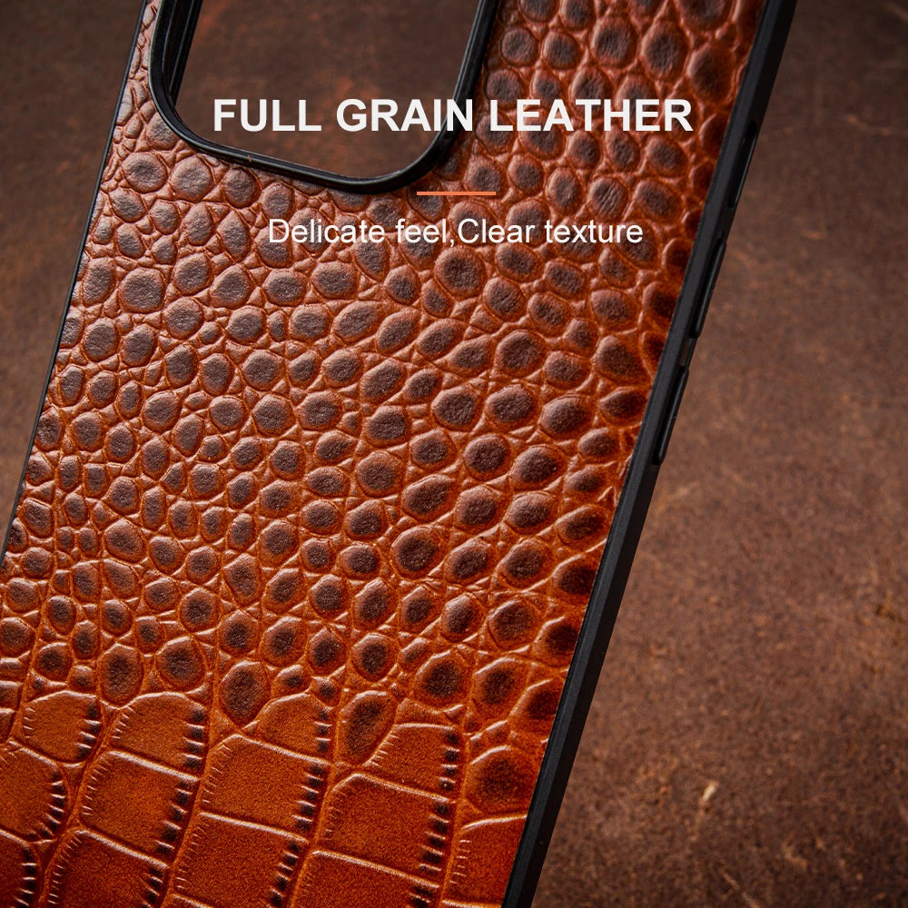 Genuine Leather Cover iPhone Case - DealJustDeal