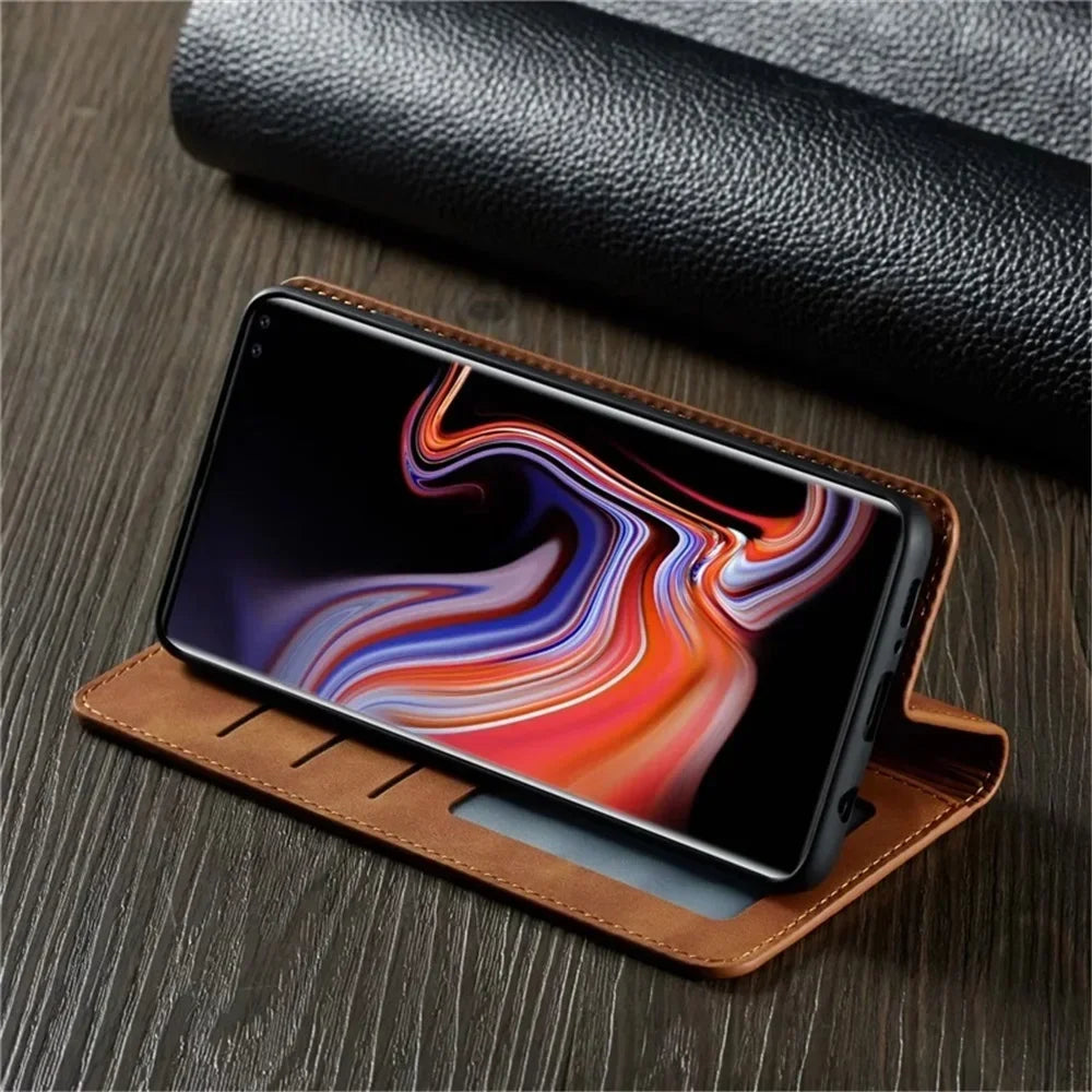 Ultra Thin Magnetic Flip Wallet Leather iPhone Case - DealJustDeal