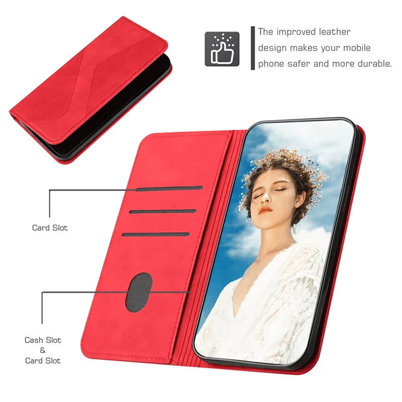 Flip Stand Wallet  Magnetic Leather Book iPhone Case - DealJustDeal