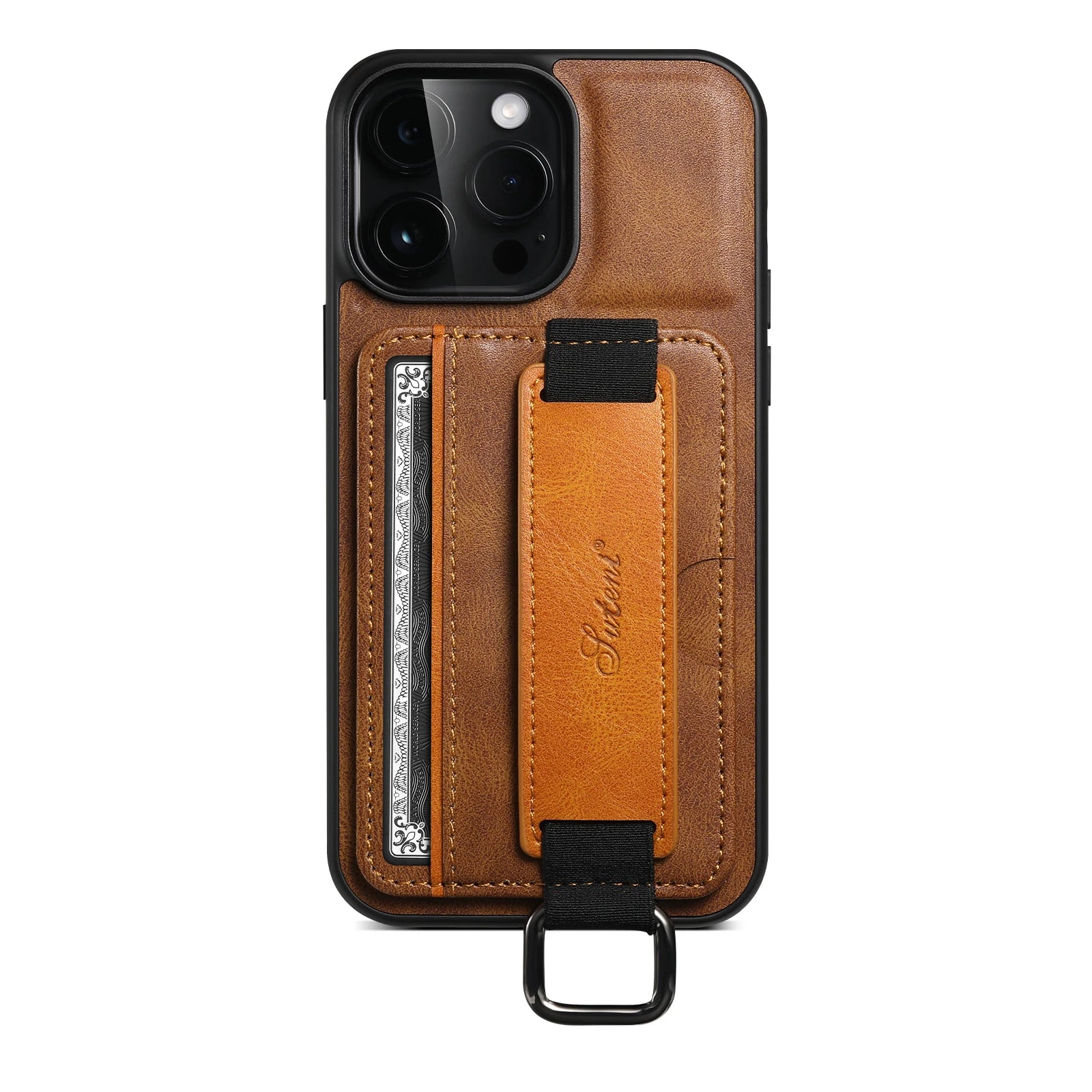 Wrist strap Leather Wallet iPhone Case - DealJustDeal