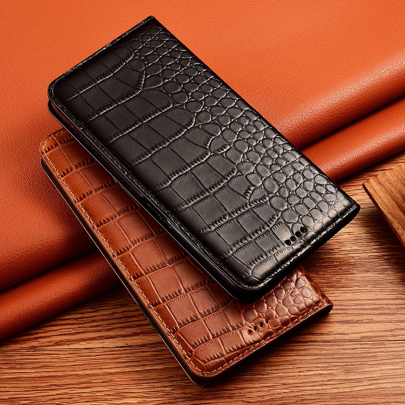 Flip Wallet Crocodile Pattern Genuine Leather Galaxy S Case - DealJustDeal