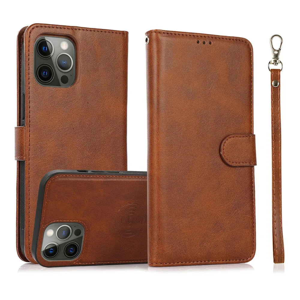 Stand Flip Wallet Magnetic Leather Protective iPhone Case - DealJustDeal