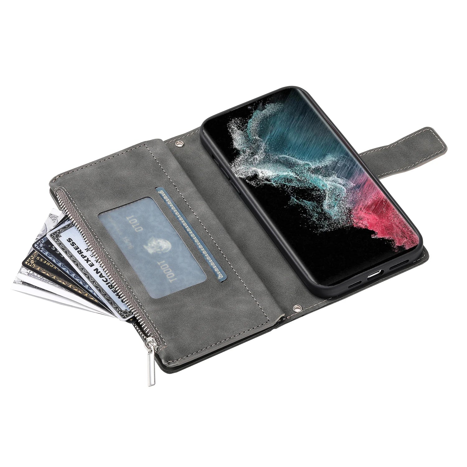 Embossing Card Wallet Leather Flip Galaxy A and S Case - DealJustDeal