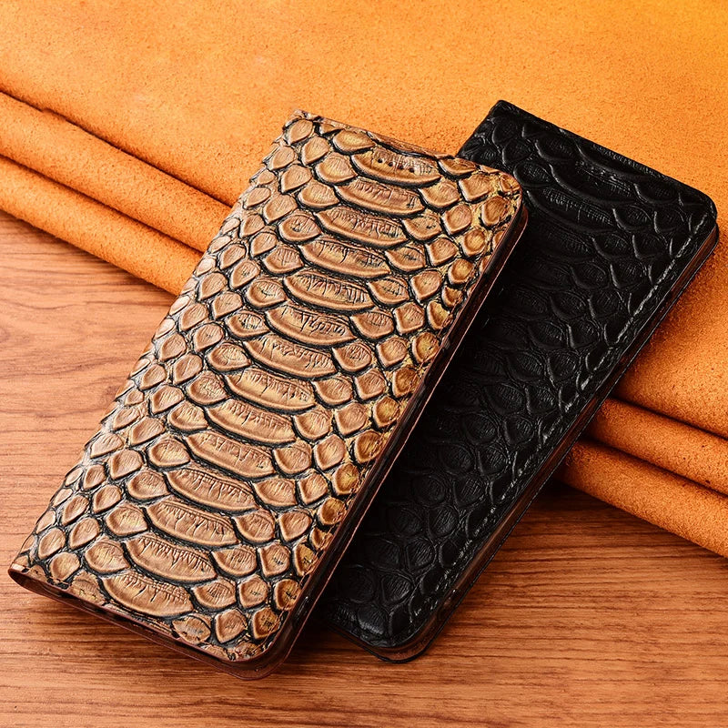 Snakeskin Veins Genuine Leather Galaxy S Case - DealJustDeal