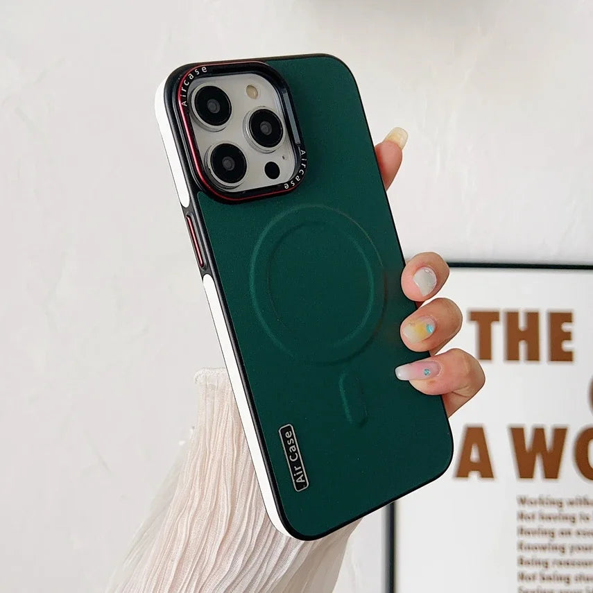 Bicolor Magnetic Masafe Leather iPhone Case - DealJustDeal