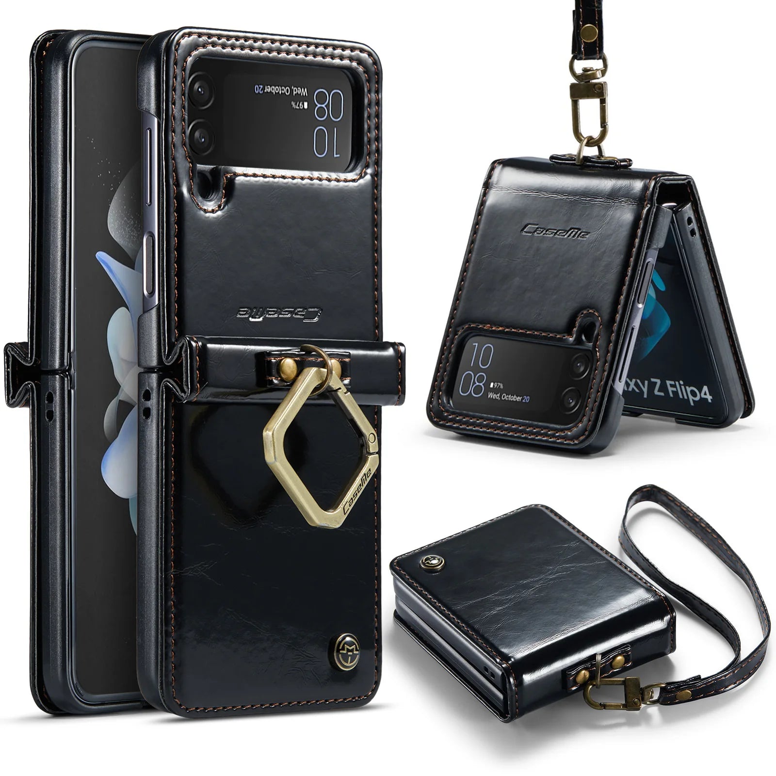 Hinge Protective Leather Galaxy Z Flip Case - DealJustDeal