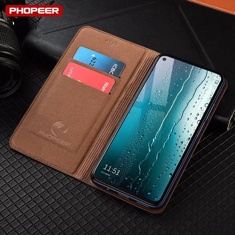 Lizard Grain Flip Genuine Leather Galaxy F Case - DealJustDeal