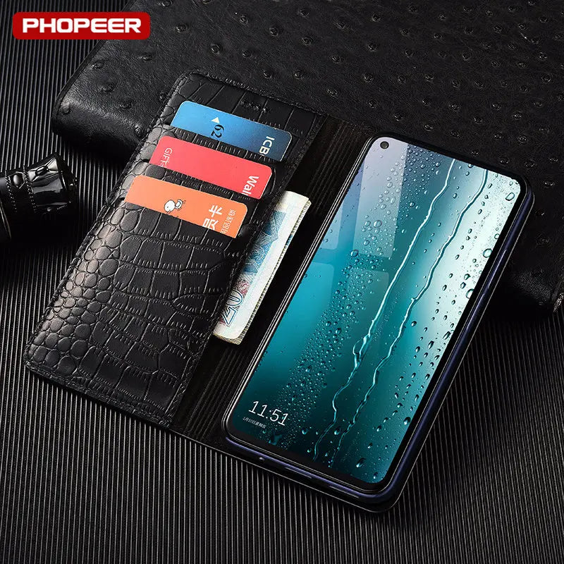 Luxury Wallet Crocodile Genuine Leather Flip iPhone Case - DealJustDeal